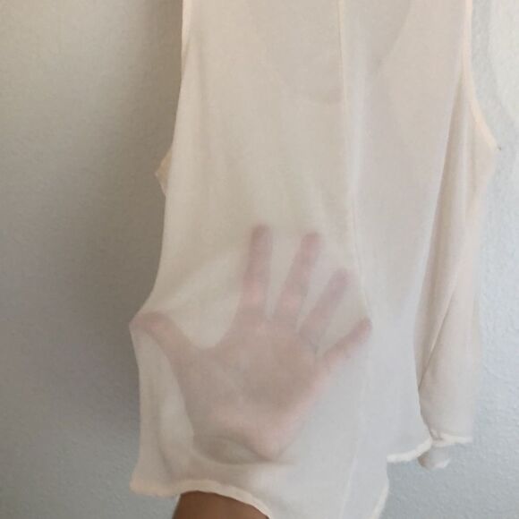 Lush Ivory Beaded Tank Top -S - Picture 8 of 8
